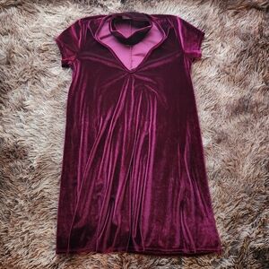 Anthropologie Velvet/Velour Choker Swing Dress Whimsigoth Romantic Vampire Small